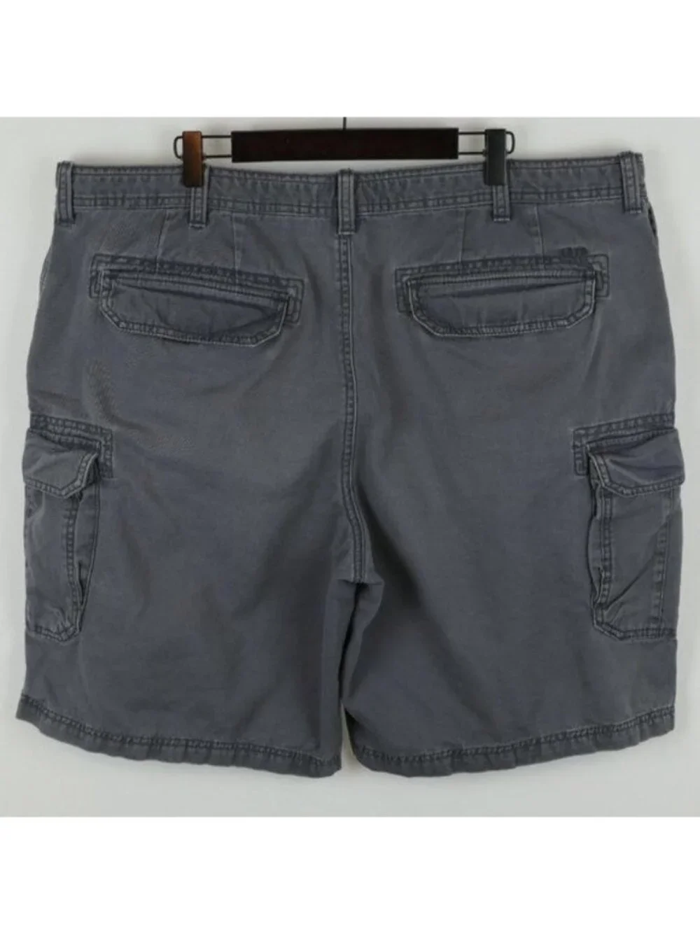 Izod Men's Size 42 Gray Woven Cotton Twill Breathable Casual Cargo Shorts